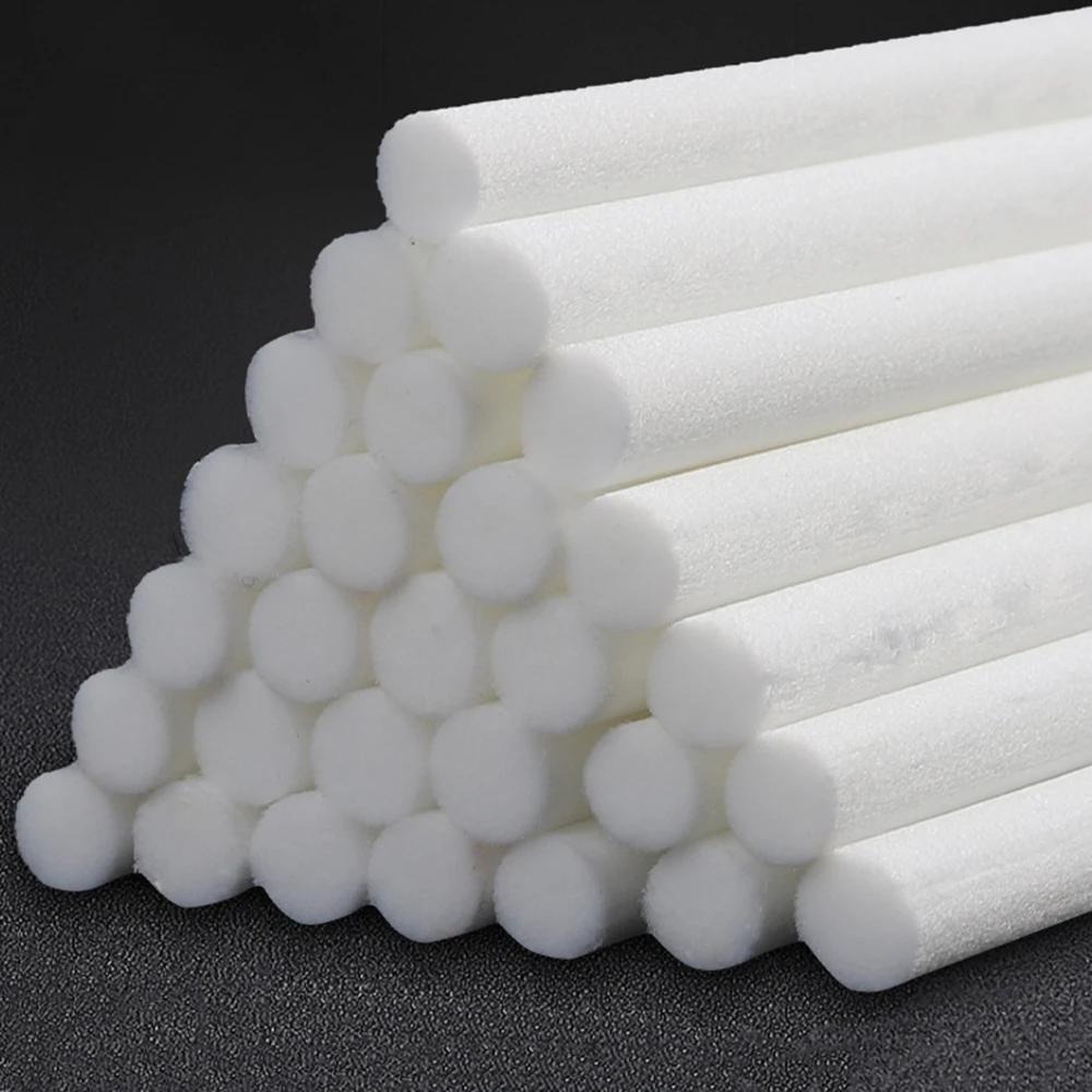 10PCS 8mm * 195mm Air Humidifier Cotton Swabs Filter Sticks Aroma Essential Oil Diffuser Replace Absorbent Sponge Core Rod