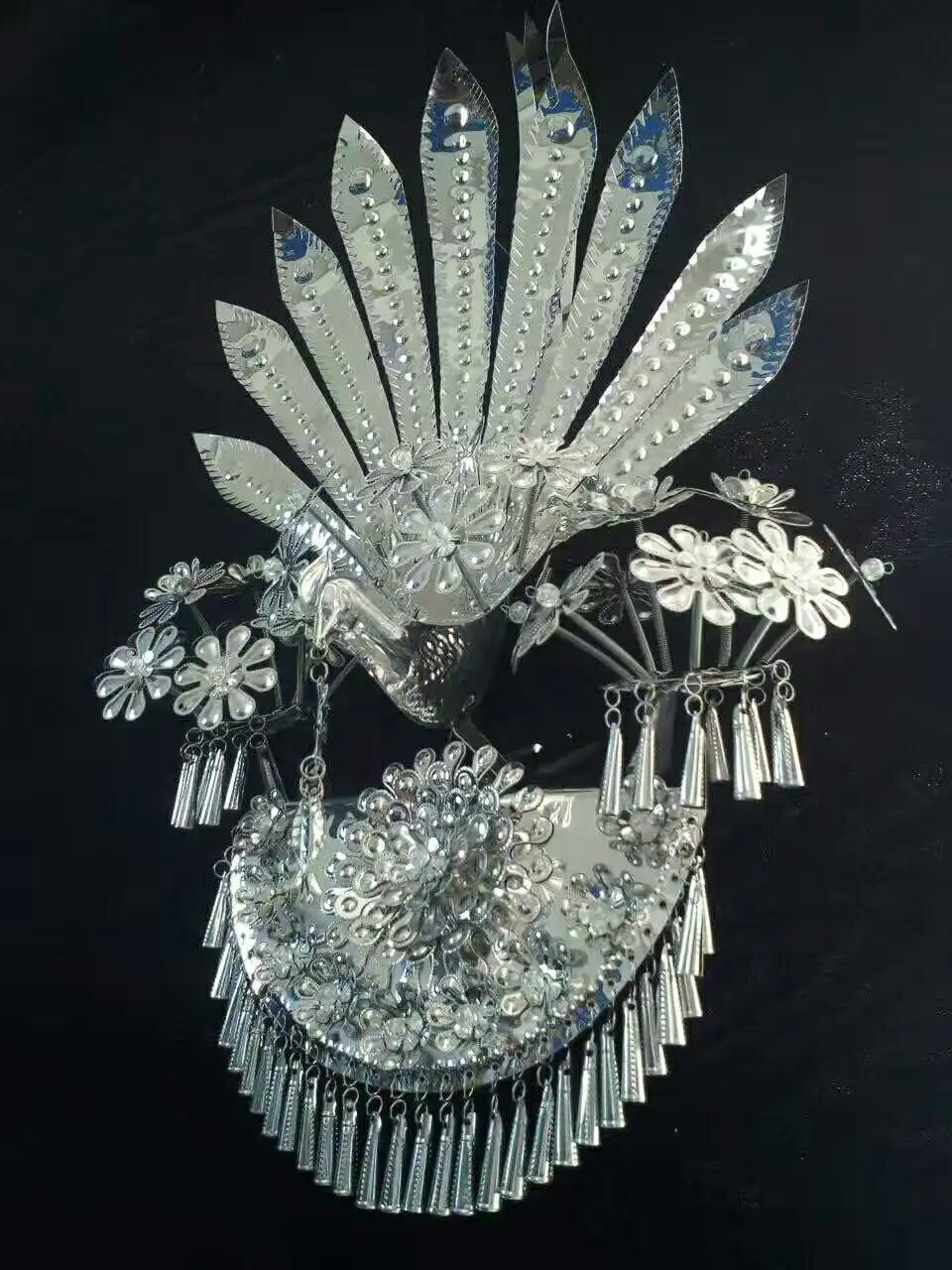 

Miao and Dong silver headgear hat Chinese traditional headwear halloween cosplay party headdress