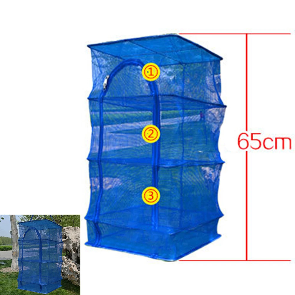 New Arrival 3 Layer Shelf Hang Cage Fish Rack Outdoor Hanging Drying Tableware Food Dry Net