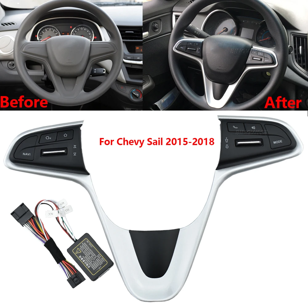 Wielofunkcyjny dla Chevrolet Sail 2015-2018 FOR Corworth Hubs Przełącznik kierownicy Przycisk głośności Przełącznik audio Telefon GPS