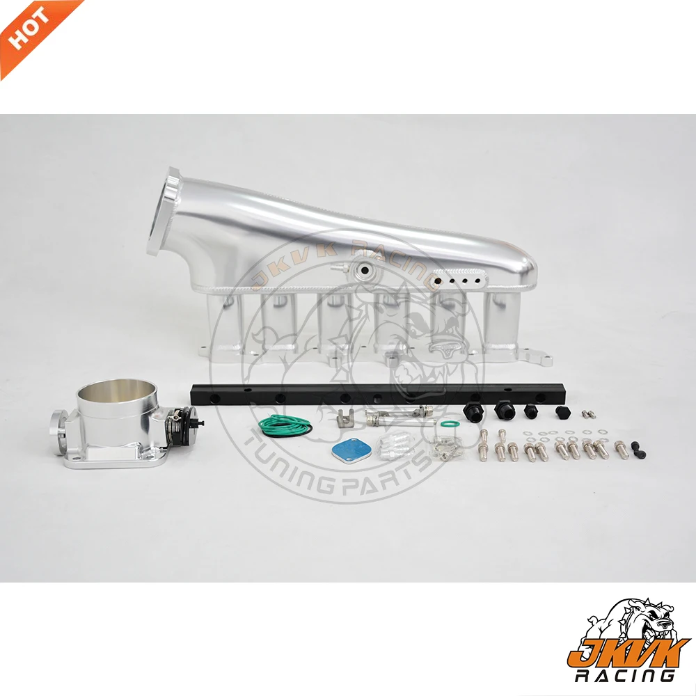 JKVK RACING Billet kolektora dolotowego zestaw do 2JZ 2JZ-GE z 6 wtryskiwaczem 90mm przepustnica aluminiowa wydajnoลฤ korpusu