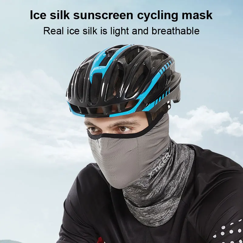 X-TIGER Sports Cycling Face Mask Summer Bandana Scarf Running Anti-UV Anti-sweat Bicycle Bandana Ice Silk Sun Protection Mask