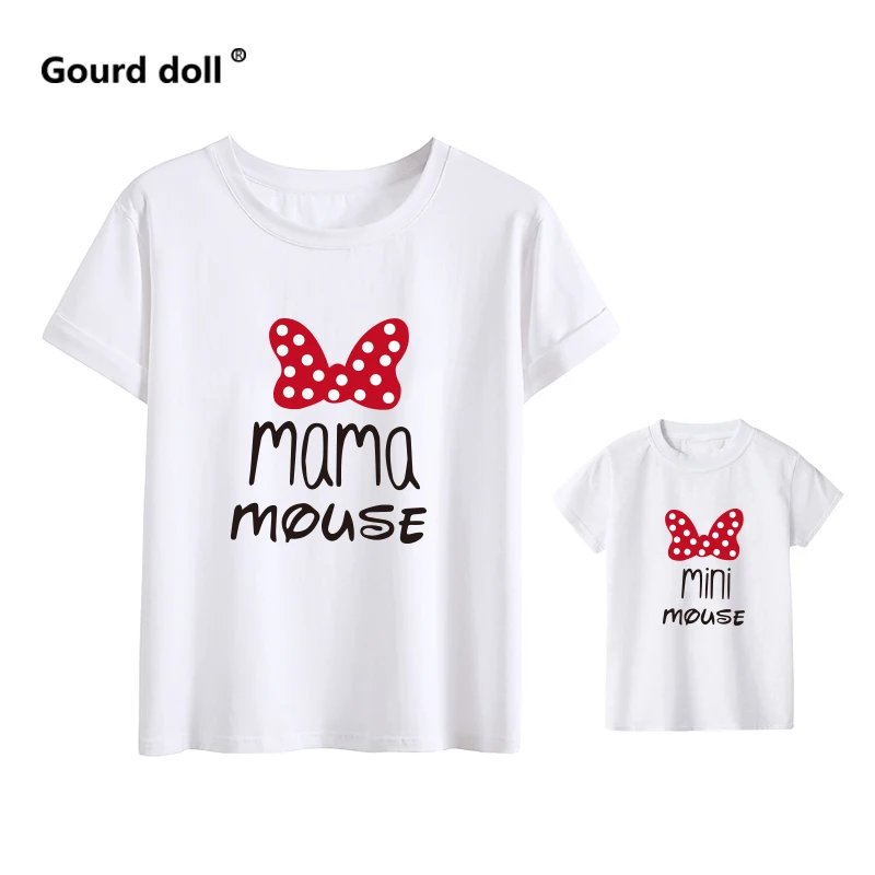 Family Tshirts Fashion mommy and me clothes baby girl clothes MINI and MAMA Fashion Cotton Family Look Mom Mother kids Clothes