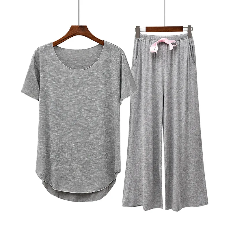 جديد مشروط الدهون كبيرة الحجم اللون القطن منامة النساء الصيف الخريف واسعة الساق السراويل فضفاضة ومريحة خدمة المنزل اليوغا #5