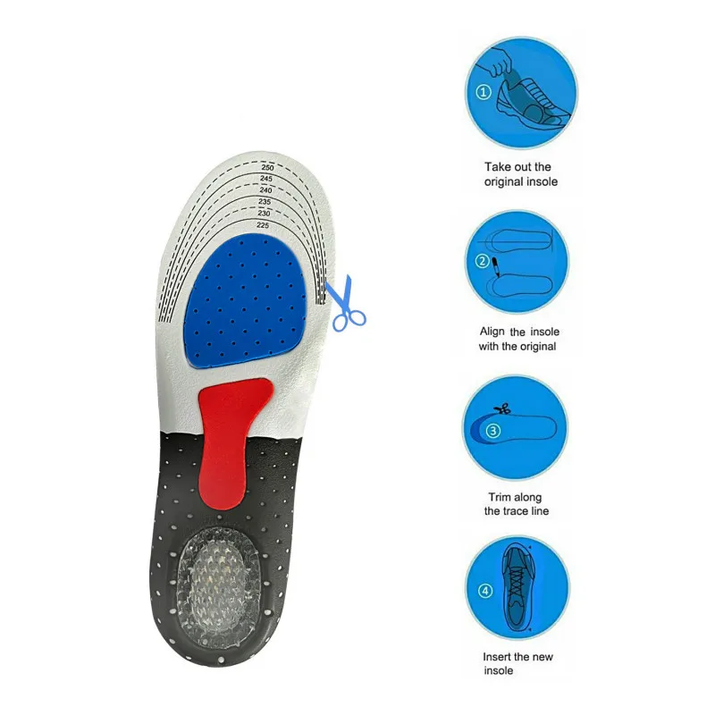 Multifunctional sports Men Insoles EVAPU shock absorption honeycomb sweat-wicking insole Silicone Shoe Pad Support Heel Cushion