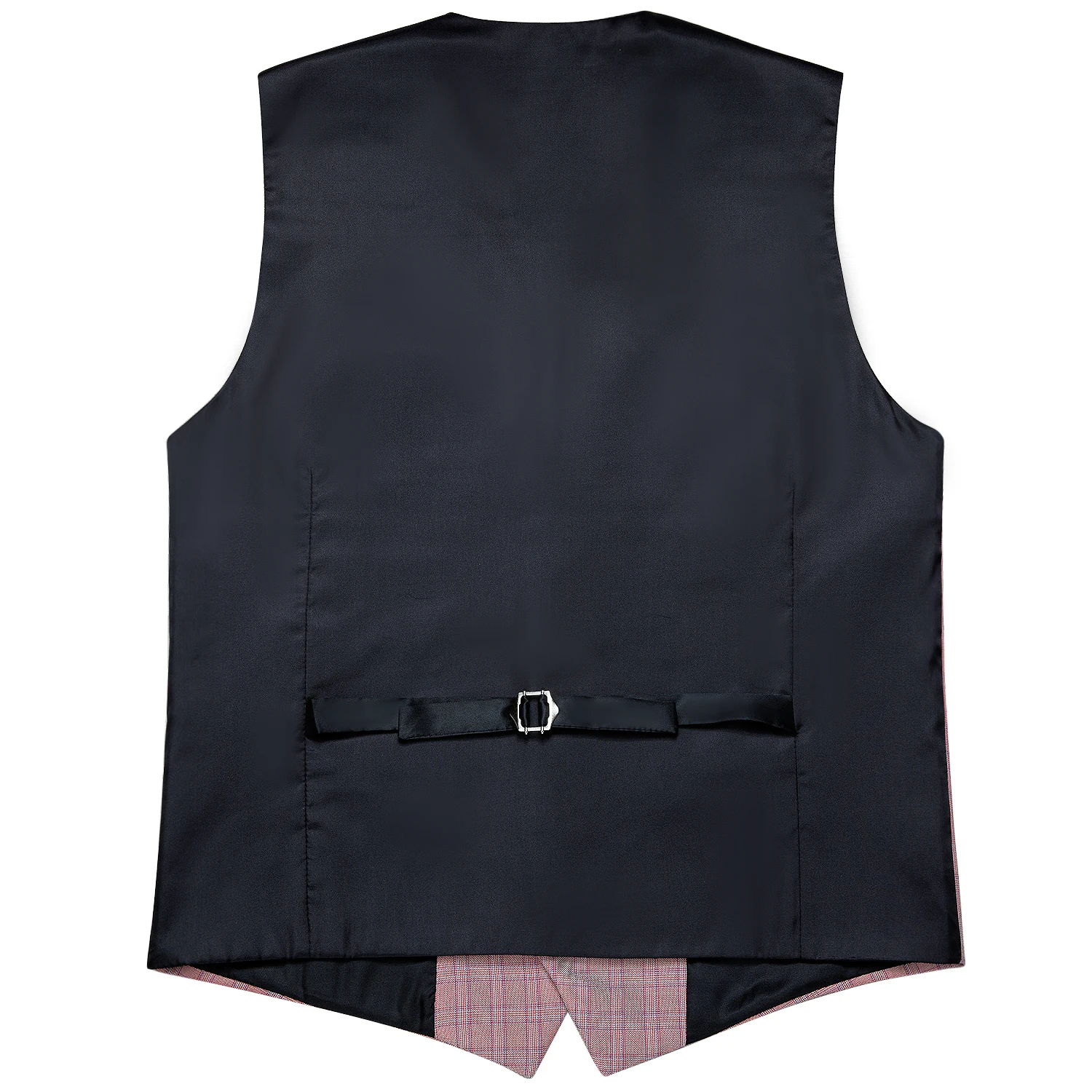 Barry.Wang Mens Pink Plaid Waistcoat Blend Tailored Collar V-neck 3 Pocket Check Vest Tie Set Formal Leisure MD-2301