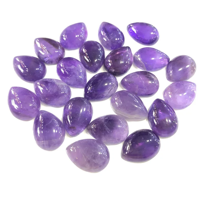 

Original Amethyst Cabochon Beads 13x18mm Tear Drop Beads Pear Shape Fashion Jewelry Pendant Accessories DIY