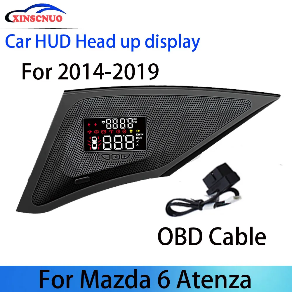 

XINSCNUO автомобиля HUD Дисплей для Mazda6 Mazda 6 Atenza 2014-2016 2017 2018 2019 OBD проекционный Спидометр бортовой компьютер