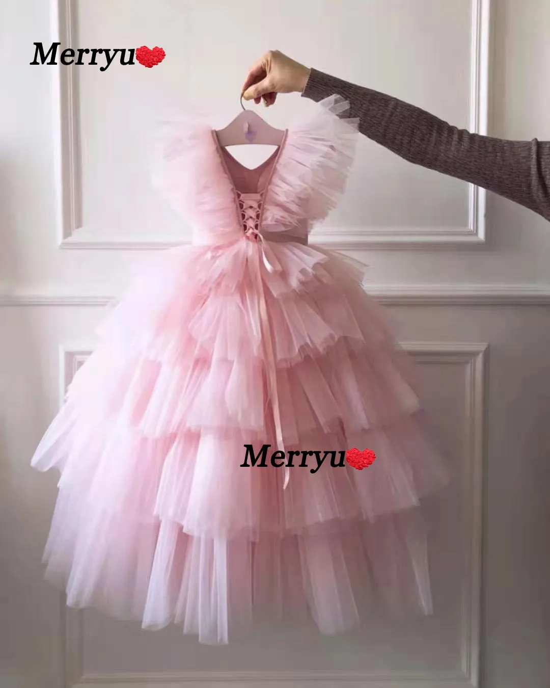 Vestido de babados para menina, Vestido longo flor menina para criança, Vestido de baile para foto, Princesa vestido de baile