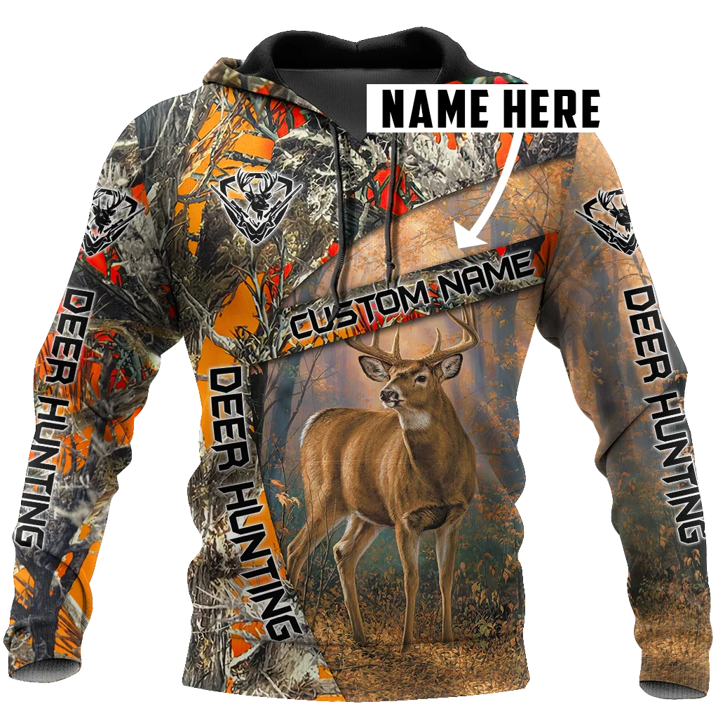 

Customized name Deer Hunting 3D All Over Printed Men's Hoodie & Sweatshirt Autumn Unisex Zip Hoodies Casual Streetwear KJ819