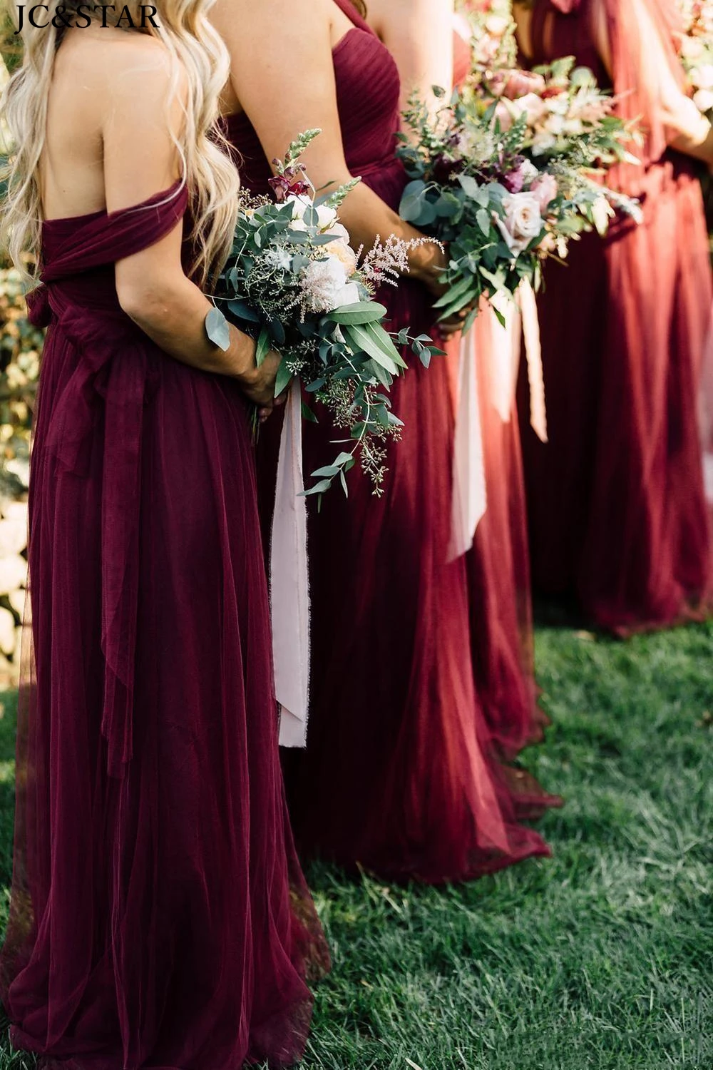 Vestido largo de tul para dama de honor, vestido sexi de escote Corazón, vestido de dama de honor para boda, invitación