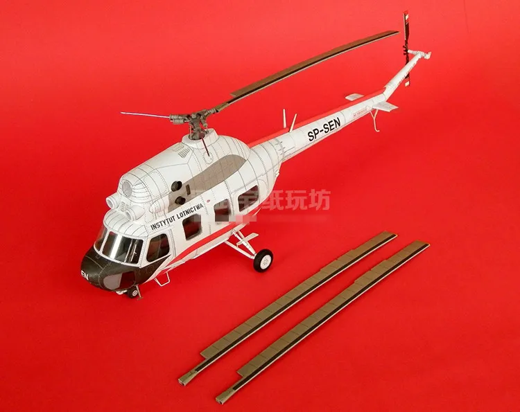 1:33 Scale Polish Mi-2 Transport Helicopter DIY Handcraft PAPER MODEL KIT Puzzles Handmade Toy DIY