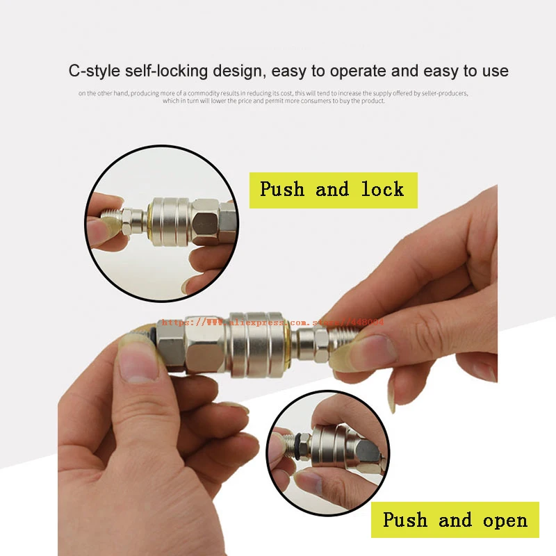 2 pz/set adattatore pistola a spruzzo accoppiatore e Kit spina, tipo industriale D, 1/4 pollici. NPT, Set di raccordi per aria a innesto rapido in acciaio inossidabile