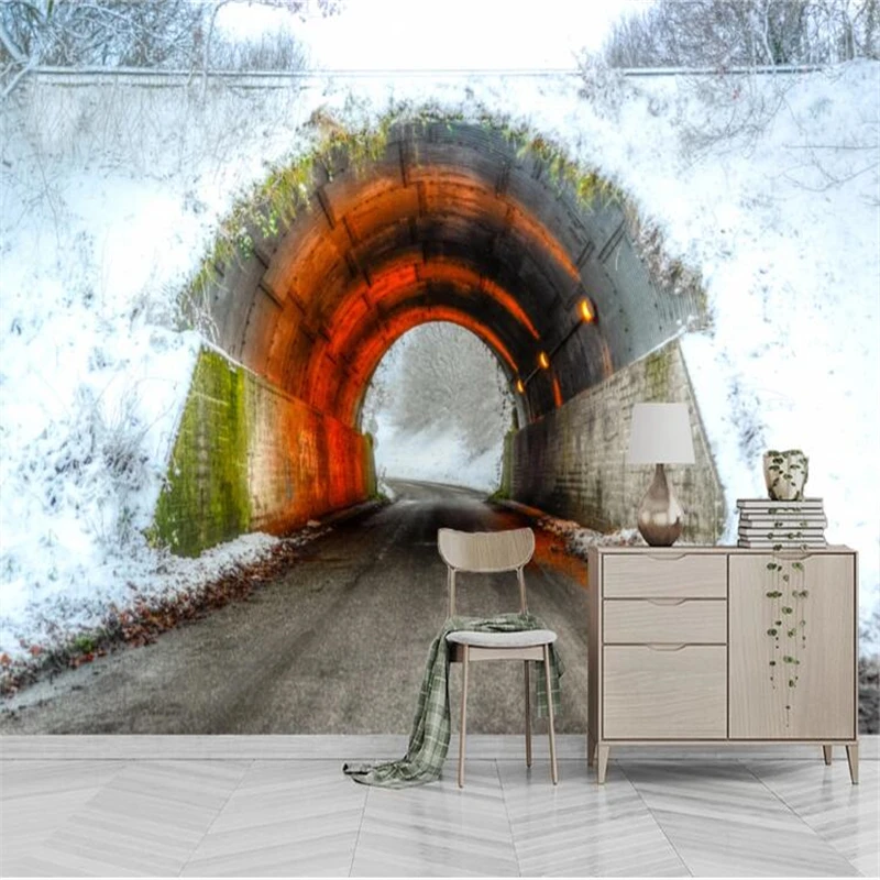 wellyu Custom Wallpaper papel parede 3d space-time tunnel extension space background wall painting wallpapers for living room