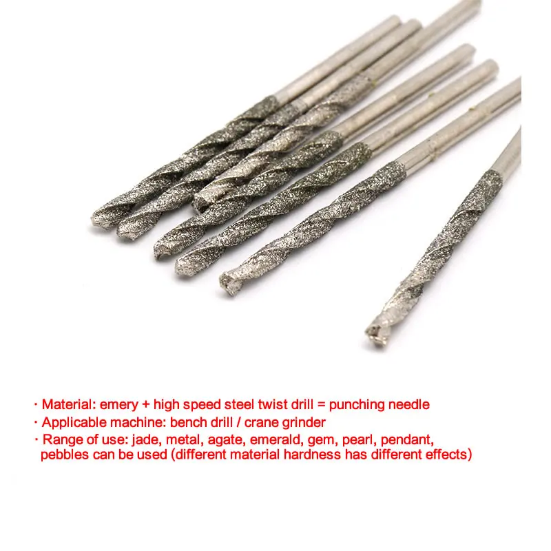 5 pezzi HSS Mini punte elicoidali in acciaio ad alta velocità Set 0.8-3.0mm per la lavorazione del legno plastica alluminio cristallo giada agata giada