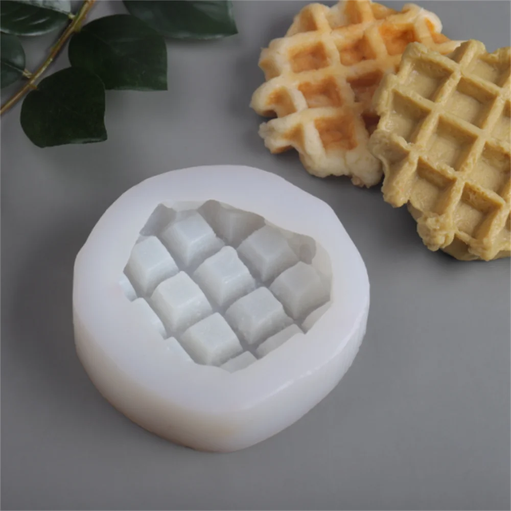 

3D Simulation Waffle Cookies Shape Candle Mold Fragrance Handmade Aromatherapy Biscuit Plaster Wax Mould Moule Bougie Glacon