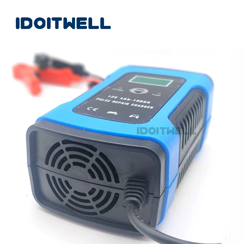 Reparação de pulso 12v carregador de bateria de chumbo-ácido 12v 6a display lcd automático vrla sla agm gel 12 volts carregador de bateria de chumbo-ácido