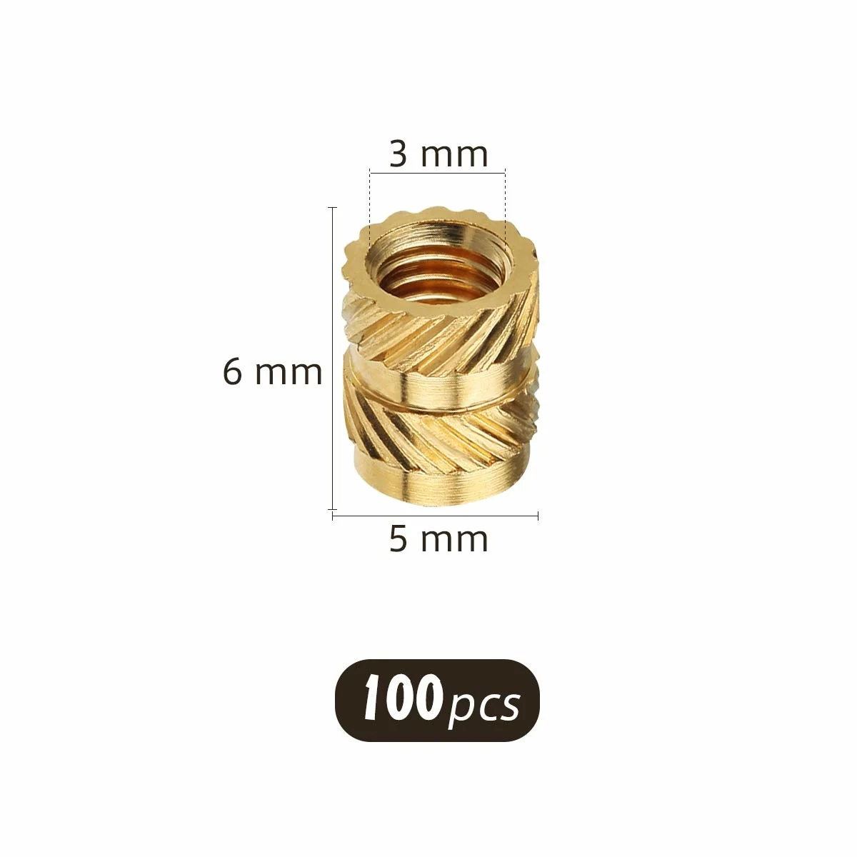 100 pçs/lote porcas de bronze embedment porca m3 thread bronze serrilhado porcas calor conjunto adequado para impressão impressora 3d