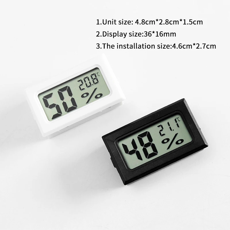 Small LCD Digital Embedded Thermometer Hygrometer Probe Meter for Incubator Aquarium Reptile Temperature Monitoring