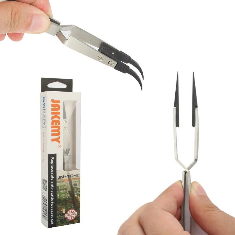 Rebound Pinset Stainless Steel Anti-Statis Presisi Pinset Perawatan Elektronik DIY Logam Solder Presisi Pengelasan