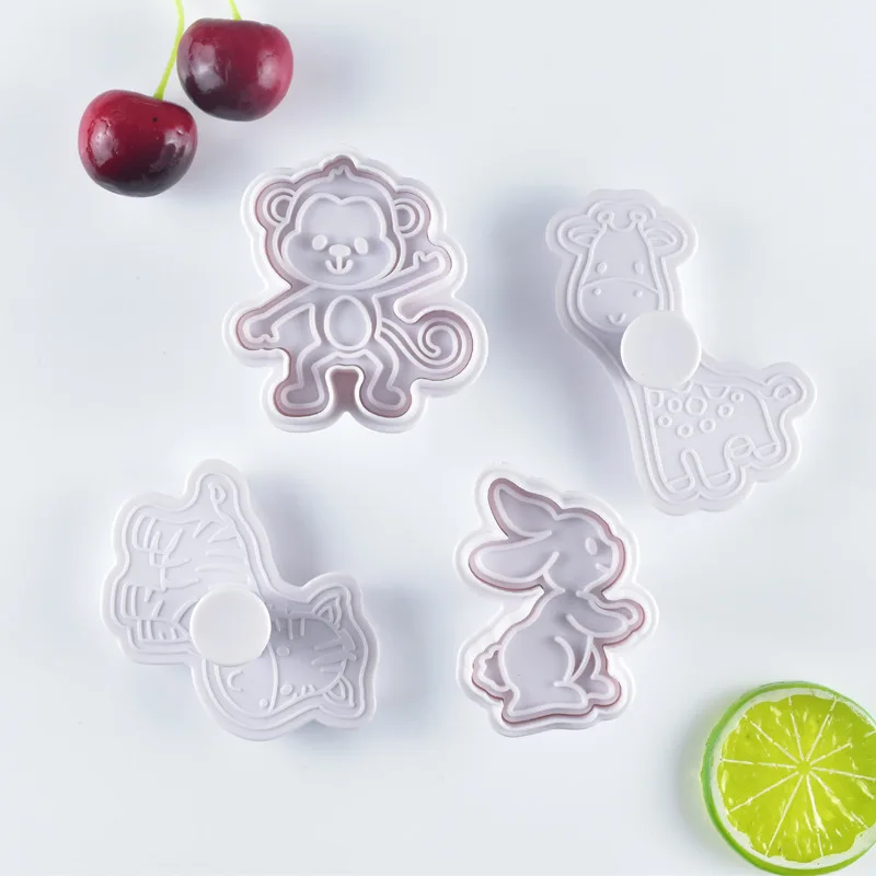 4pcs Creativity Slimes Play Dough Bear Elephant Lion Cutters Tools Accessories Mould Modeling Clay Sets Educational toy Children