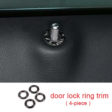 For Mercedes Benz C 2015-2019 carbon fiber door lock ring trim 4pcs