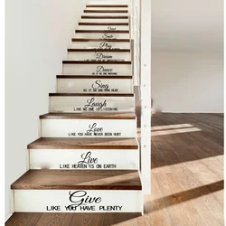 Stair Riser Staircase Stairway Sticker Decal Cherish Smile Dream Live Love Laugh Inspirational Quote Home Decor