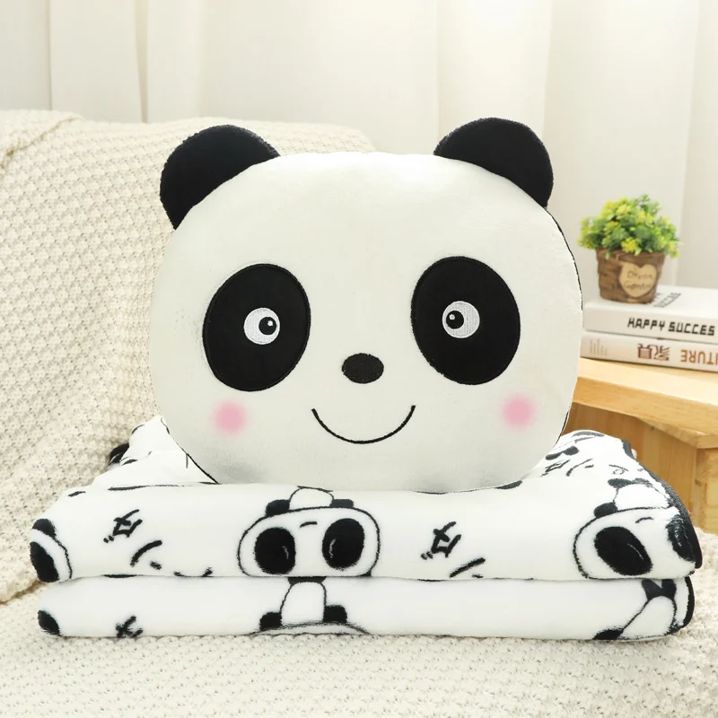 New Panda Plush Toys Sleepping Panda Blanket Soft Stuffed Animal Doll Lovely Pillow Birthday Gift