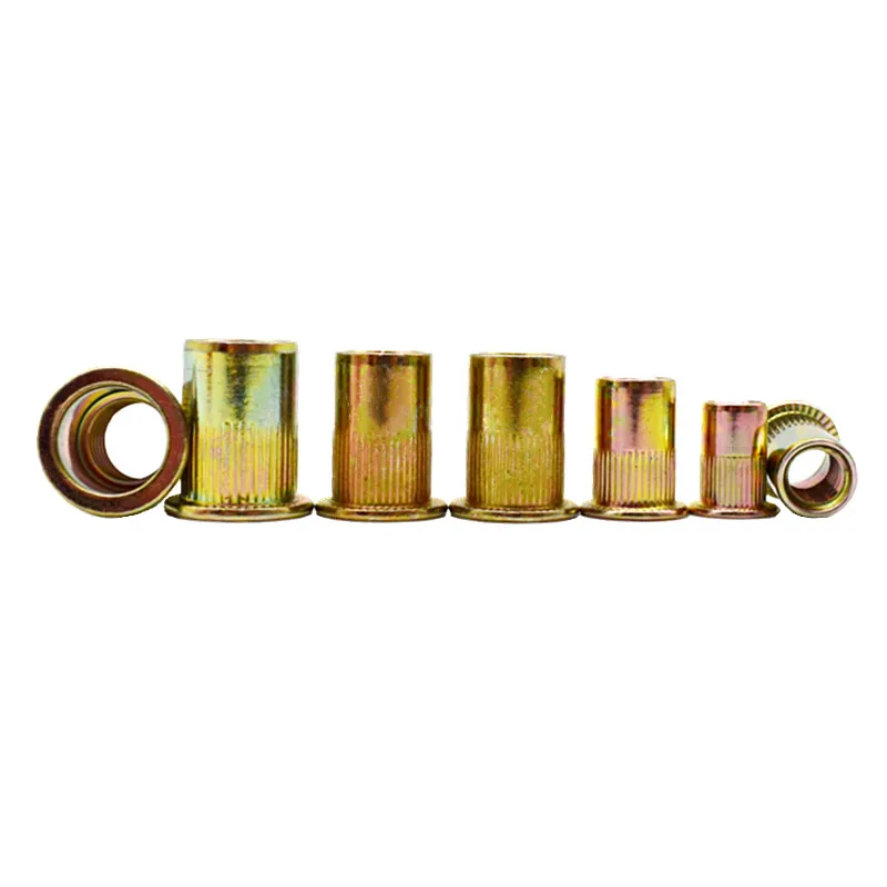 Multiple Models Rivet Nut M3 M4 M5 M6 M8 M10 M12 Nuts Threaded Riveter Aluminium Profile Galvanized Flat Head Insert Nut Rivet