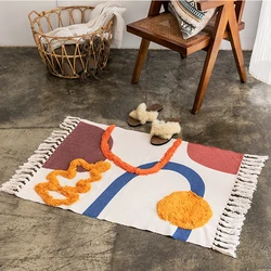 Cotton Rug Modern Nordic Geometric Area Carpet Home Tapetes Living Room Decoration Floor Mat Door Mats Rugs Hotel Decor 60x90cm