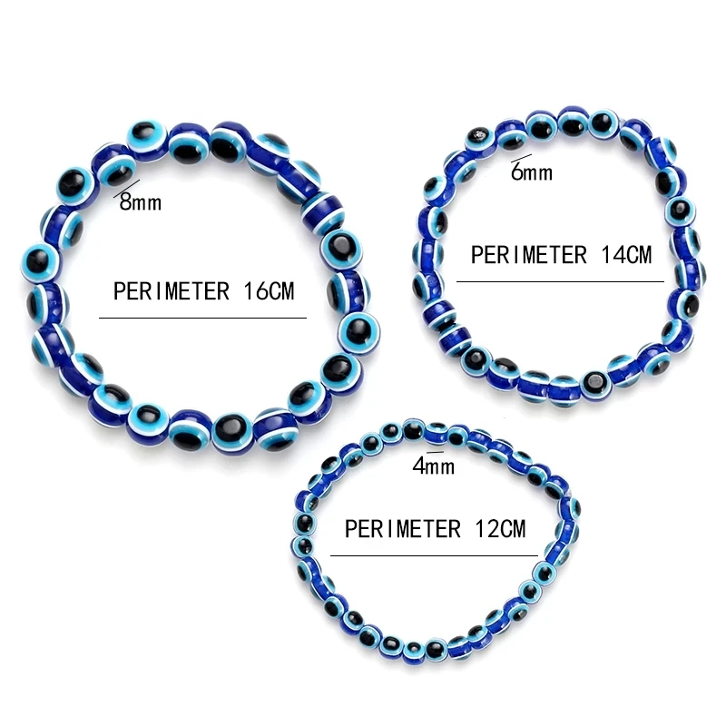 Meibeads Trendy Turkish Evil Eye Charm Blue Beads Bracelets Lucky Eye Match Bracelet For Women Handmade Glass Bracelet Jewelry