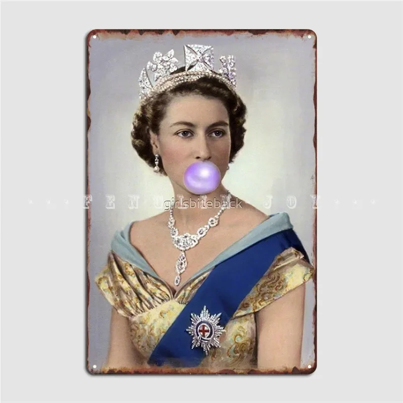 Queen Elizabeth Ii Gum Metal Plaque Poster Club Home Garage Club Custom Painting Décor Tin Sign Posters