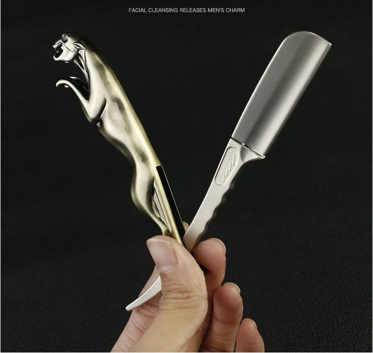 الفولاذ المقاوم للصدأ للطي الحلاقة سكين مقبض اللحية مستقيم الحلاقة تصفيف الشعر أداة دليل الحلاقة الرجال هدية