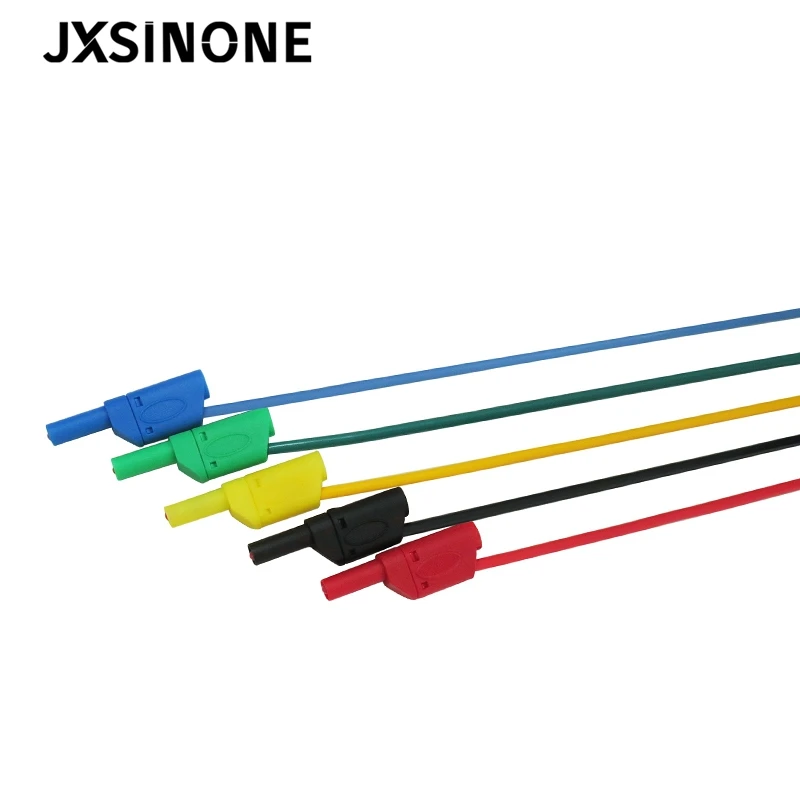 JXSINONE P1018A 1M 4 مللي متر الموز التوصيل إلى التمساح التمساح كليب اختبار التحقيق الرصاص سلك كابل