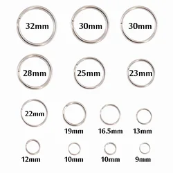 Guang quan 9mm-32mm stainless steel Double Loop Jump Ring small key-ring jewelry accessories parts 100-500pcs