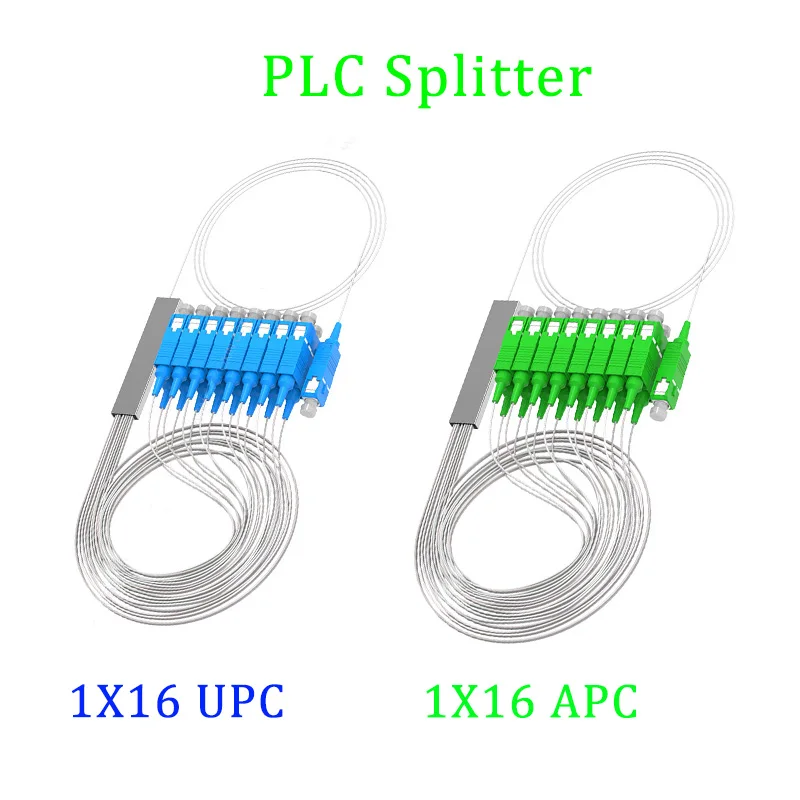 

Free Shipping 10 PCS 1X16 PLC SC APC UPC SM 0.9mm G657A1 PVC 1m FTTH Fiber Optic Splitter