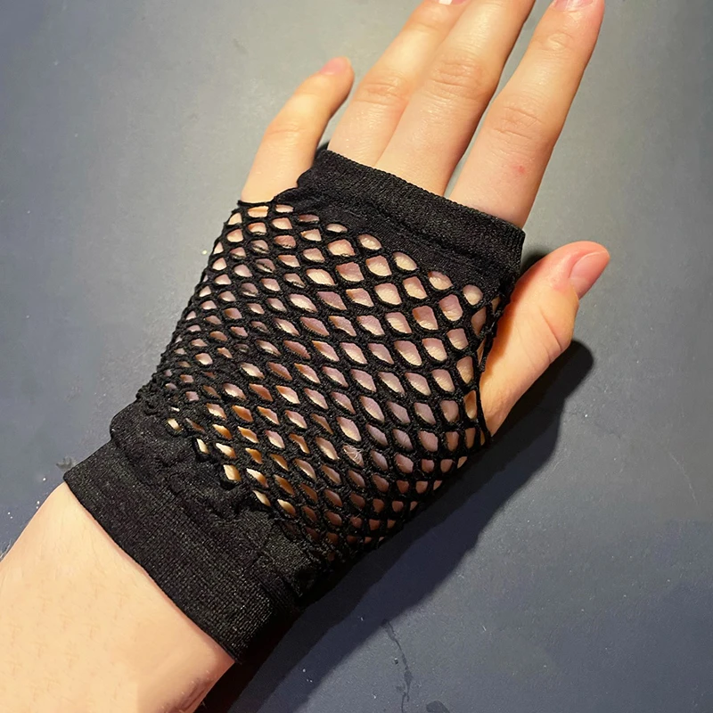 New Womens Short Black Fishnet Net Gloves Fashion Fingerless Mesh Gloves Punk Rock Fancy Night Club Party Sexy Beautiful Gloves