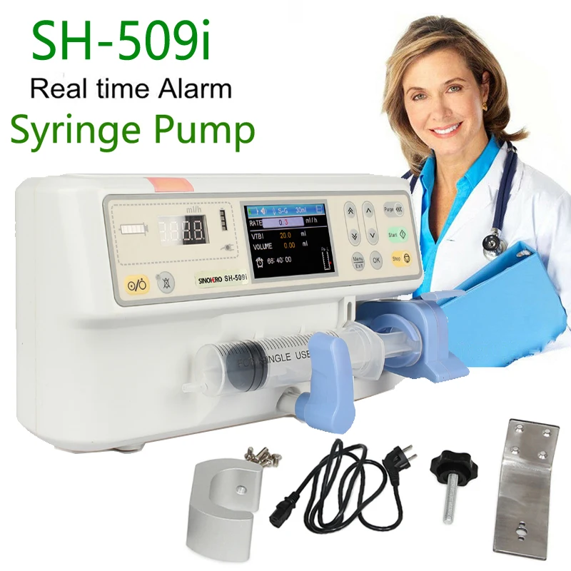 

SH-509i Portable Digital Syringe Pump High-accuracy LCD Display Real Time Single-channel Electronic Syringe Pump Medical Device