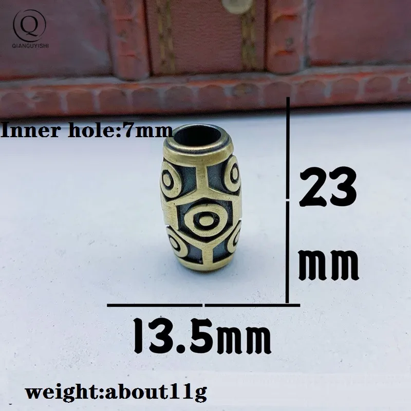 9 EYES Tibet Amulet DZI,Beads Bracelet Necklace DIY Accessory Pure BRASS Fashion Knife Pendant Brass EDC Tool Keychain Jewelry