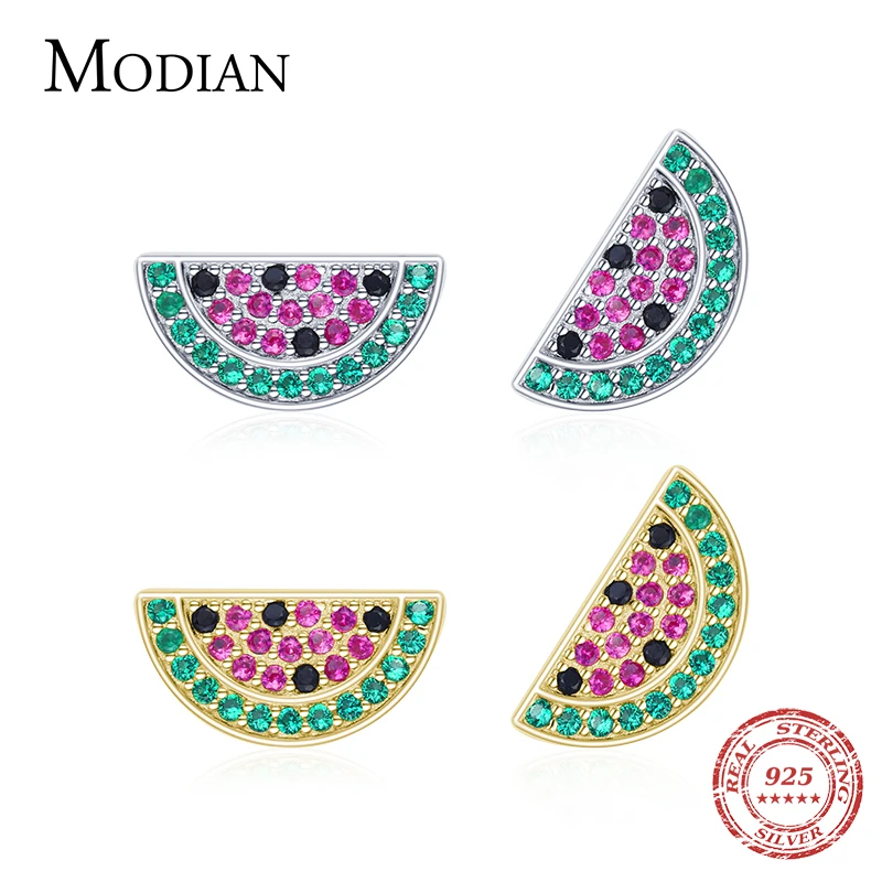 

Modian 2021 Summer New 925 Sterling Silver Cute Plant Watermelon Fashion Female Stud Earrings For Women Girls Exquisite Jewelry