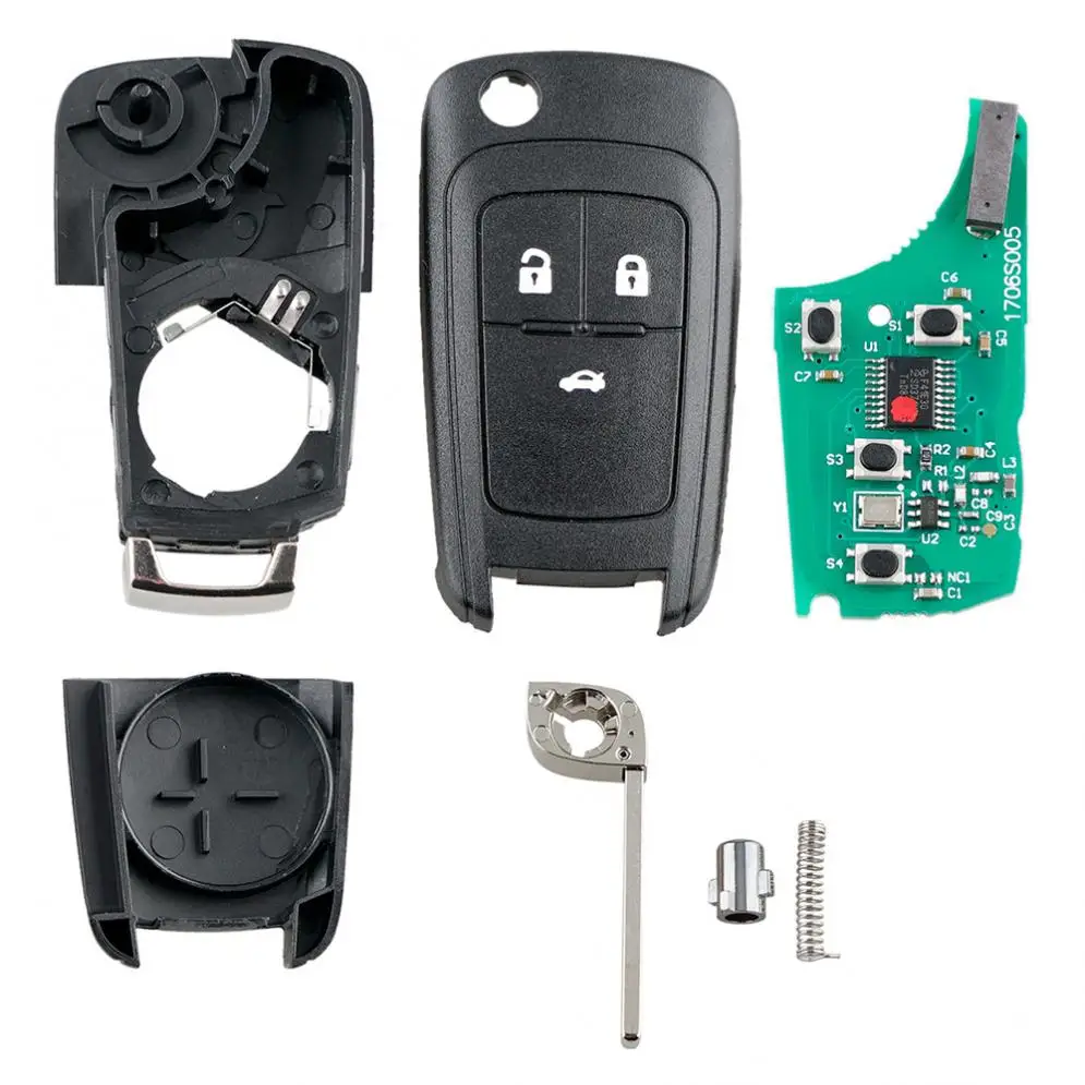 433 MHz 3 Buttons ABS Foldable Car Remote Key Fob with ID46 Chip fit for Opel Vauxhall Insignia Astra 2009-2014