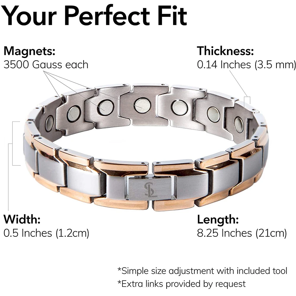 Elegant Titanium Magnetic Therapy Bracelet for Arthritis Pain Relief  Lose Weight Improve Blood Circulation Health Care