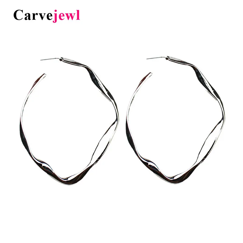 Carvejewl large vintage hoop earrings new Unique design gold plating color irregular exaggerated earring for women girl jewelry