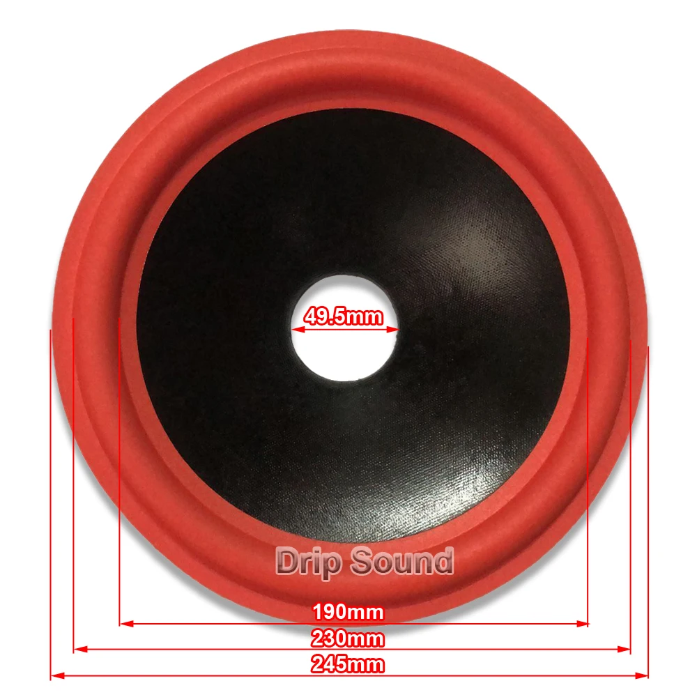 10 "นิ้วขอบโฟม Drup กรวยกระดาษอ่างล้างหน้าไดอะแฟรมแบบสั่นวูฟเฟอร์อะไหล่ซ่อม OD245mm/9.65" ID49.5mm/1.95"