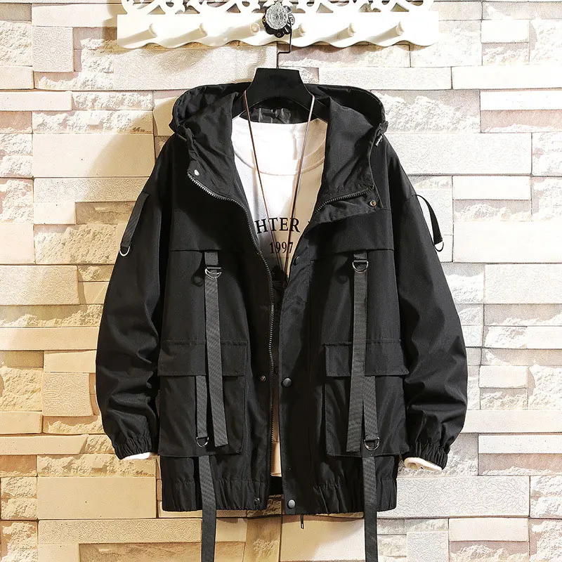 Bomber Jackets Women Harajuku Ribbons Hooded Jacket Thin Causal Windbreaker E-girl Emo Indie Clothes Punk Coat Techwaer Winter