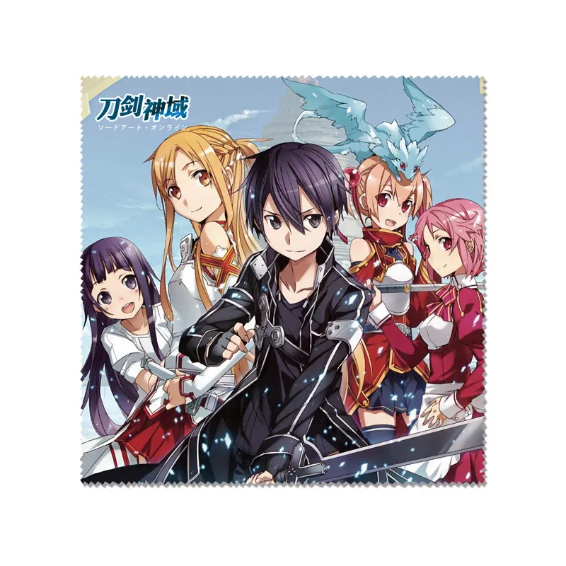 1PC 15x15cm SAO Sword Art Online Lens Cloth Microfiber cloth Eyeglass Cleaning