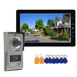 9 Cal wideodomofon System wideo z domu telefon drzwi Doorbll zestawy z 8 sztuk RFID piloty IR Night Vision wodoodporna kamera