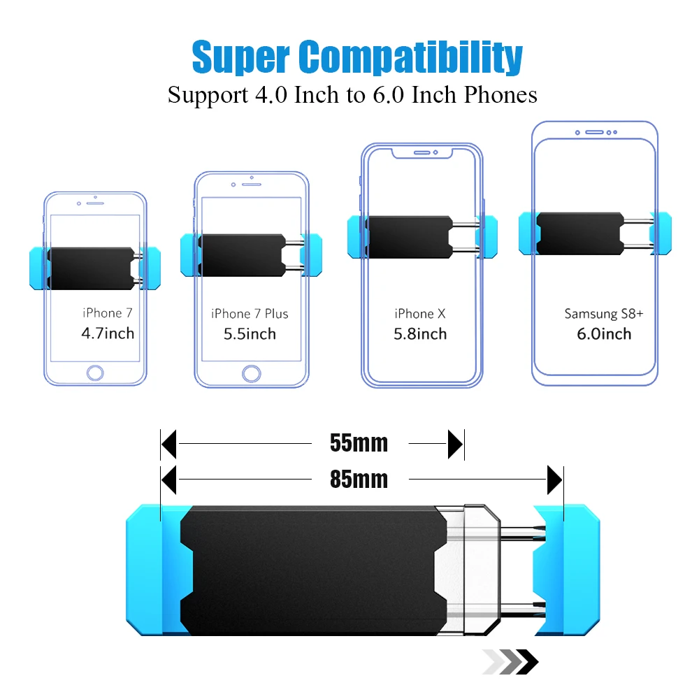 Uniwersalny uchwyt samochodowy na telefon stojak na iPhone 11 Air Vent uchwyt na telefon wsparcie 4-6 cali 360 Degreen uchwyt stojak w samochodzie