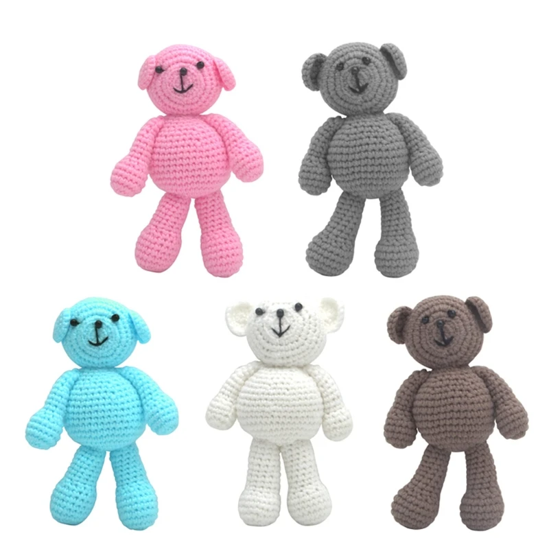 2024 New Newborn Baby Girls Boys Bear Photography Prop Photo Crochet Knit Toy Cute Gift