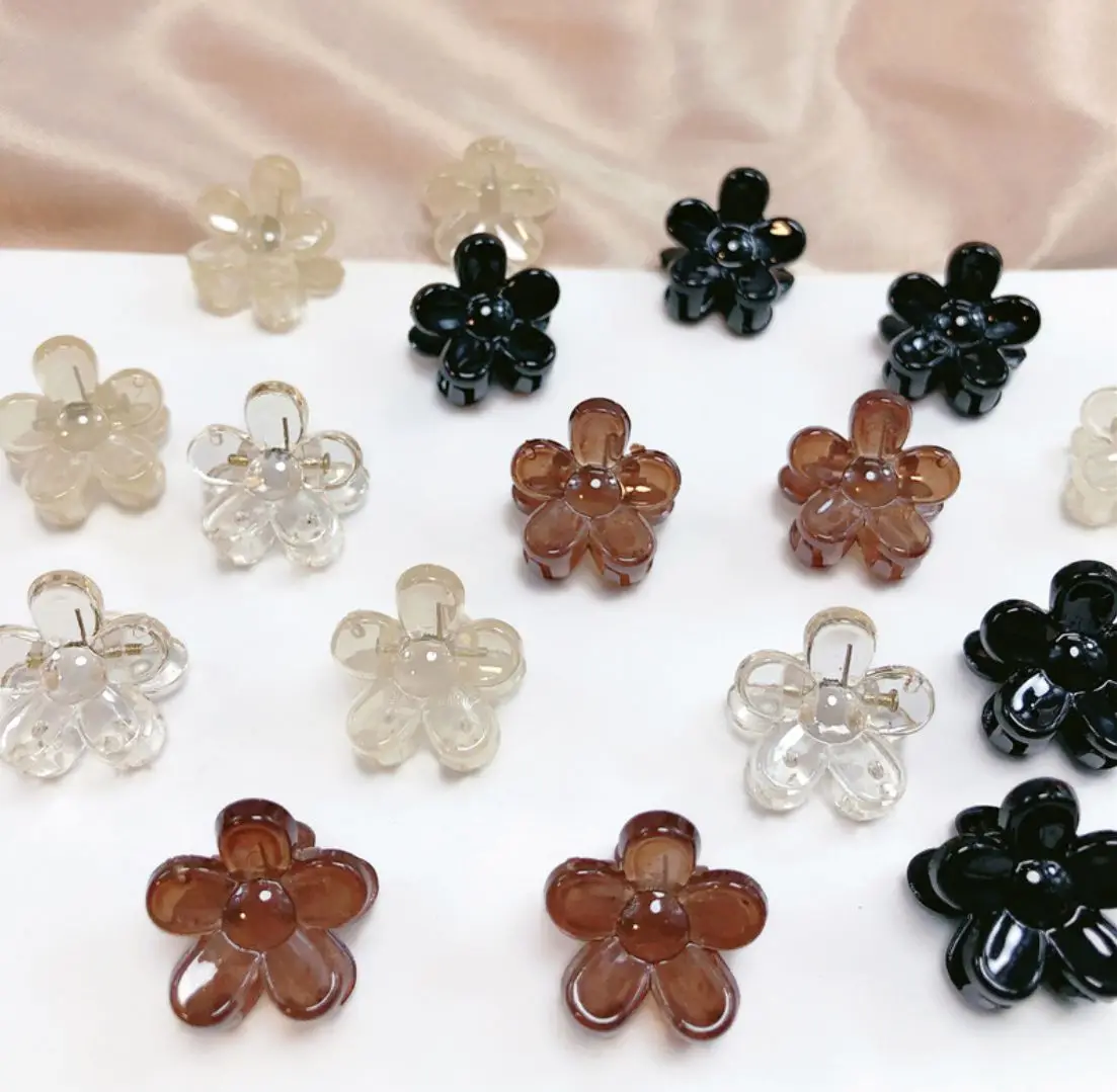 Mini Flower Hairpins Women Girls Hair Claw Barrettes Hair Crab Clips Styling Braiding Make UP Tool Hair Accessories